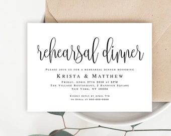 rehearsal dinner invitation template etsy