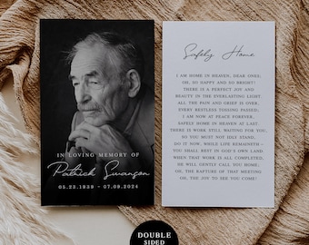 Templett Memorial gebedskaartsjabloon, in liefdevolle geheugenkaart, katholieke massakaarten, viering van het leven kaarten, man of vrouw, DIY custom #f18