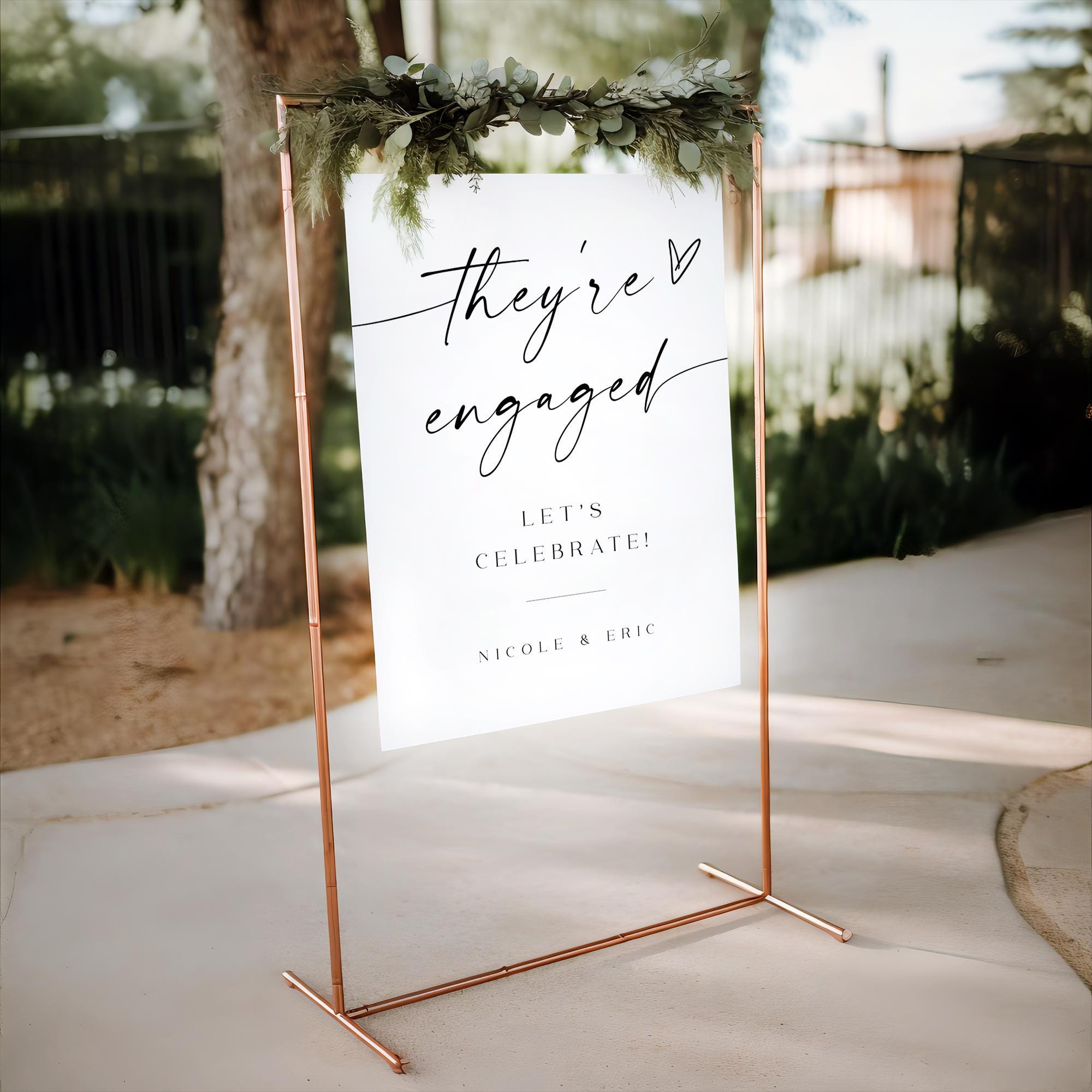 They're Engaged Sign, Printable Engagement Party Welcome Sign, Theyre ...