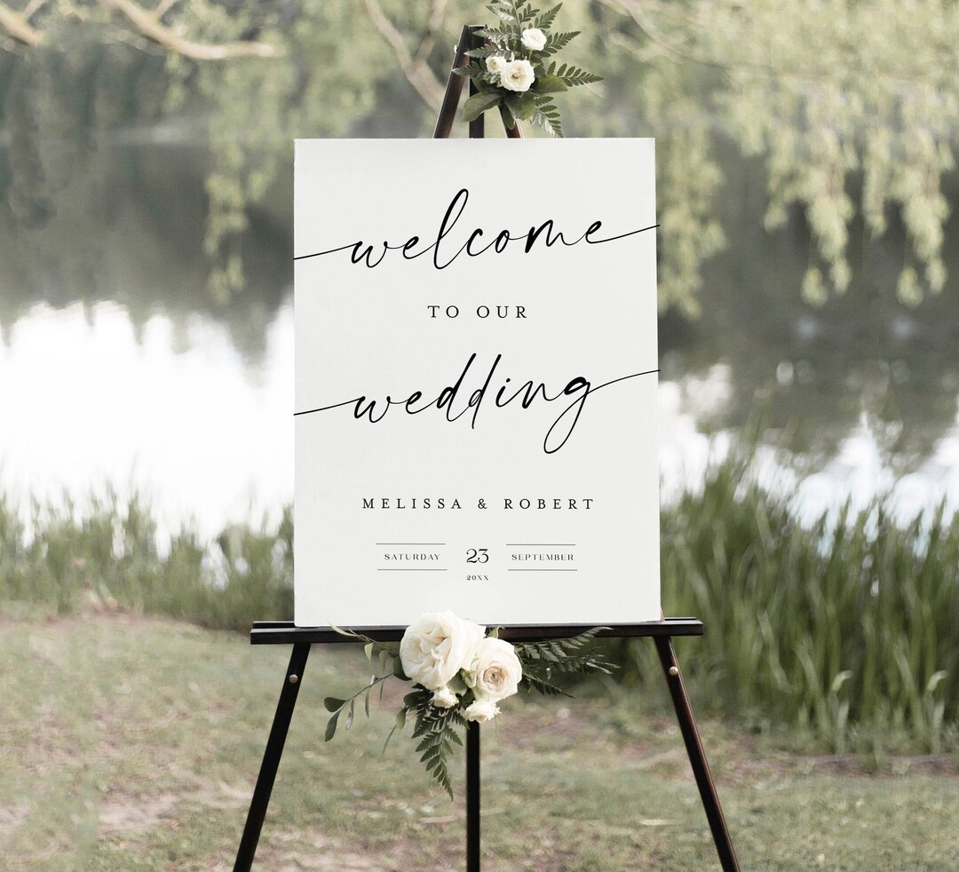 Wedding Welcome Sign Template, Modern Minimalist Welcome to Our Wedding ...
