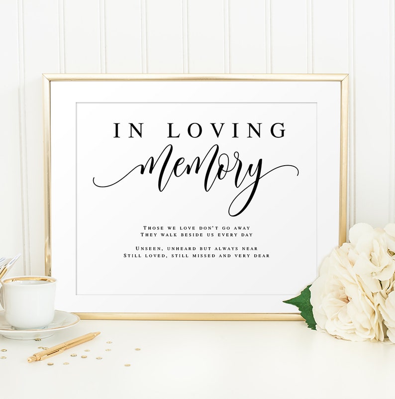 In Loving Memory Template Wedding Remembrance Sign In Loving Etsy