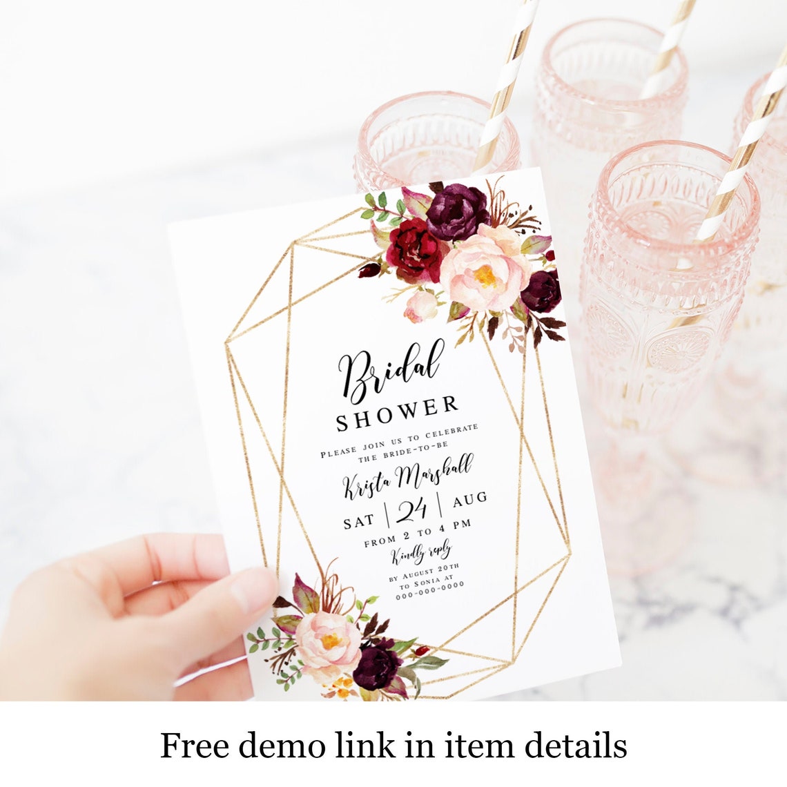 Printable Shower Invitation Template Bridal Invite Fully - Etsy