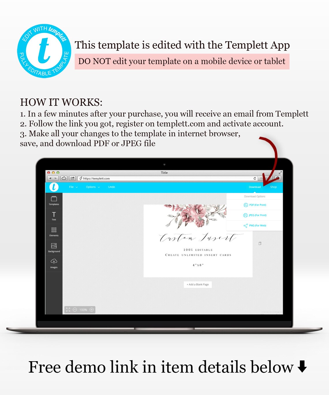 Custom Insert Cards 100 Editable Create Your Own Invitation Etsy