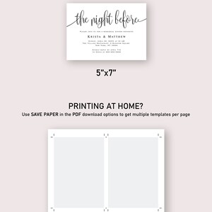 The night before invitation Rehearsal dinner invitation template Pre wedding party invitation Editable invitation Printable template vmt610 image 5