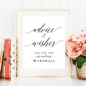 Wedding advice sign Editable template Advice and wishes for the new Mr and Mrs Advice for the bride and groom sign Leave your wishes vm51 image 8