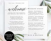 Editable wedding welcome note Wedding welcome bag note printable Wedding template itinerary download Itinerary template printable DIY #vm51