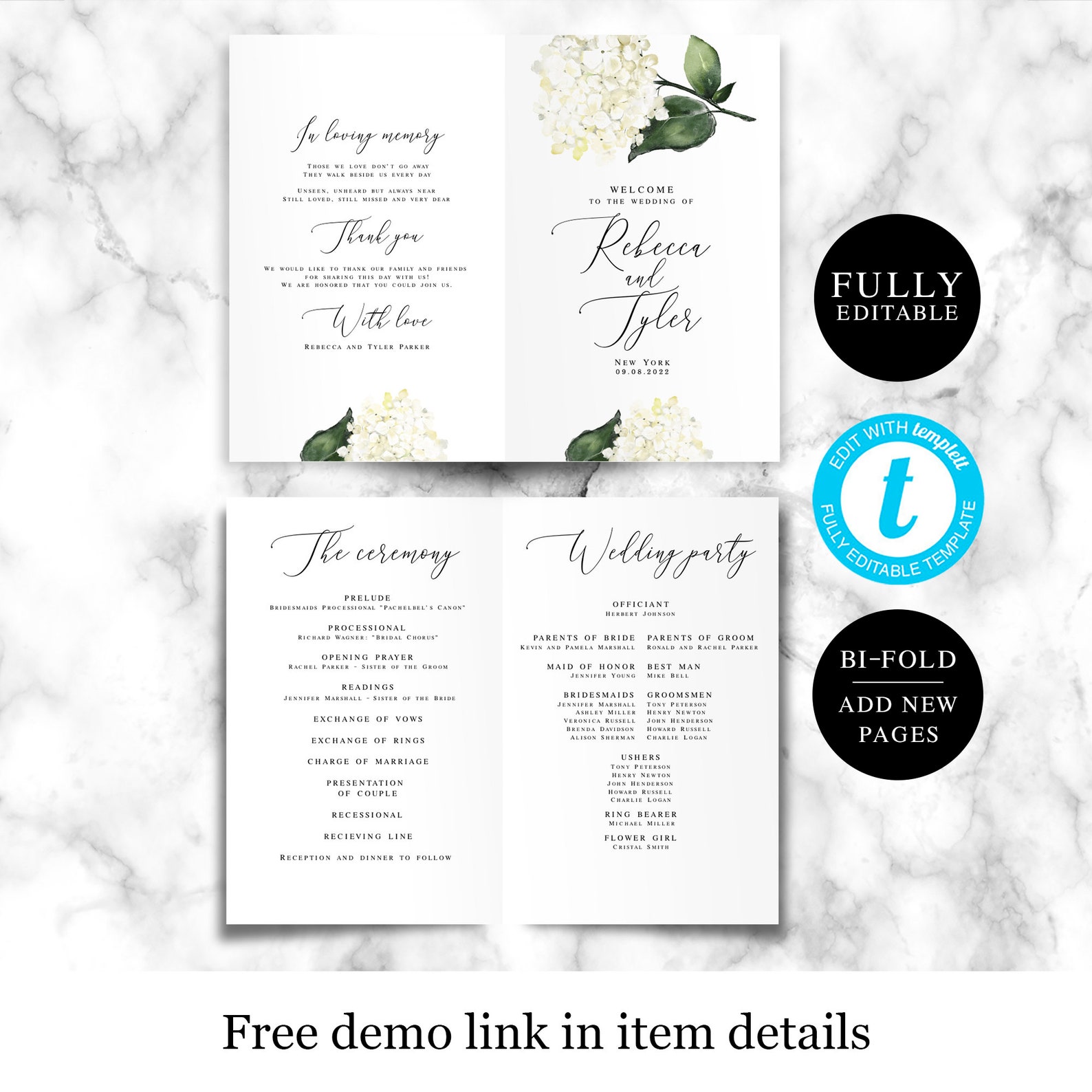 Folded Wedding Program Template Fully Editable Instant Etsy Folded Wedding Program Template Fully Editable Instant Etsy