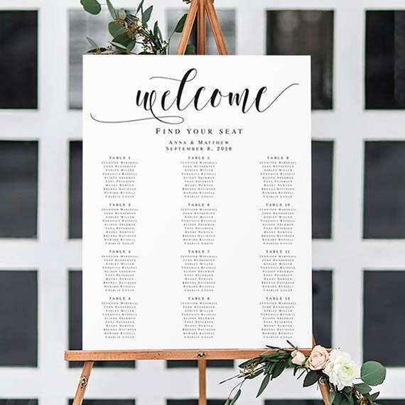 Etsy Seating Chart Template