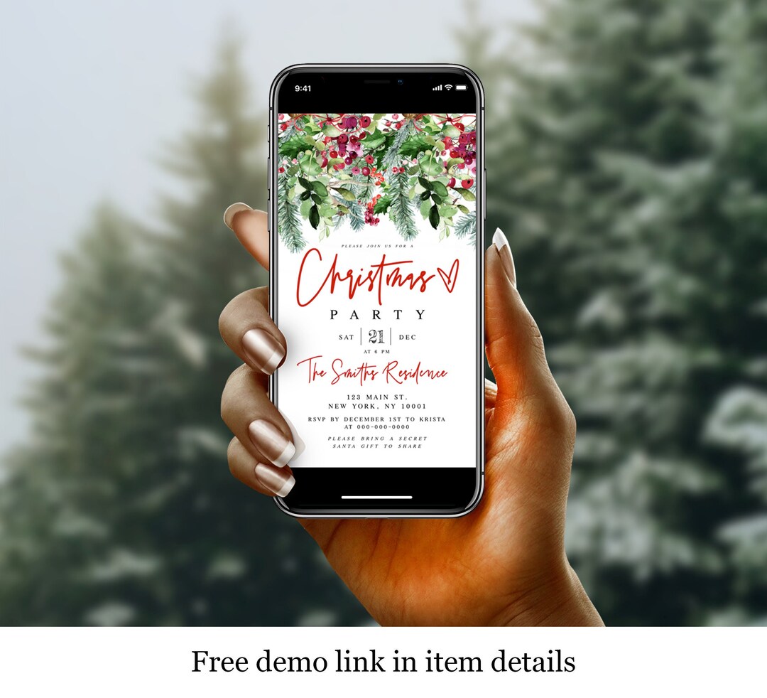Christmas Party Invitation Template, Electronic, Create Your Own Evite