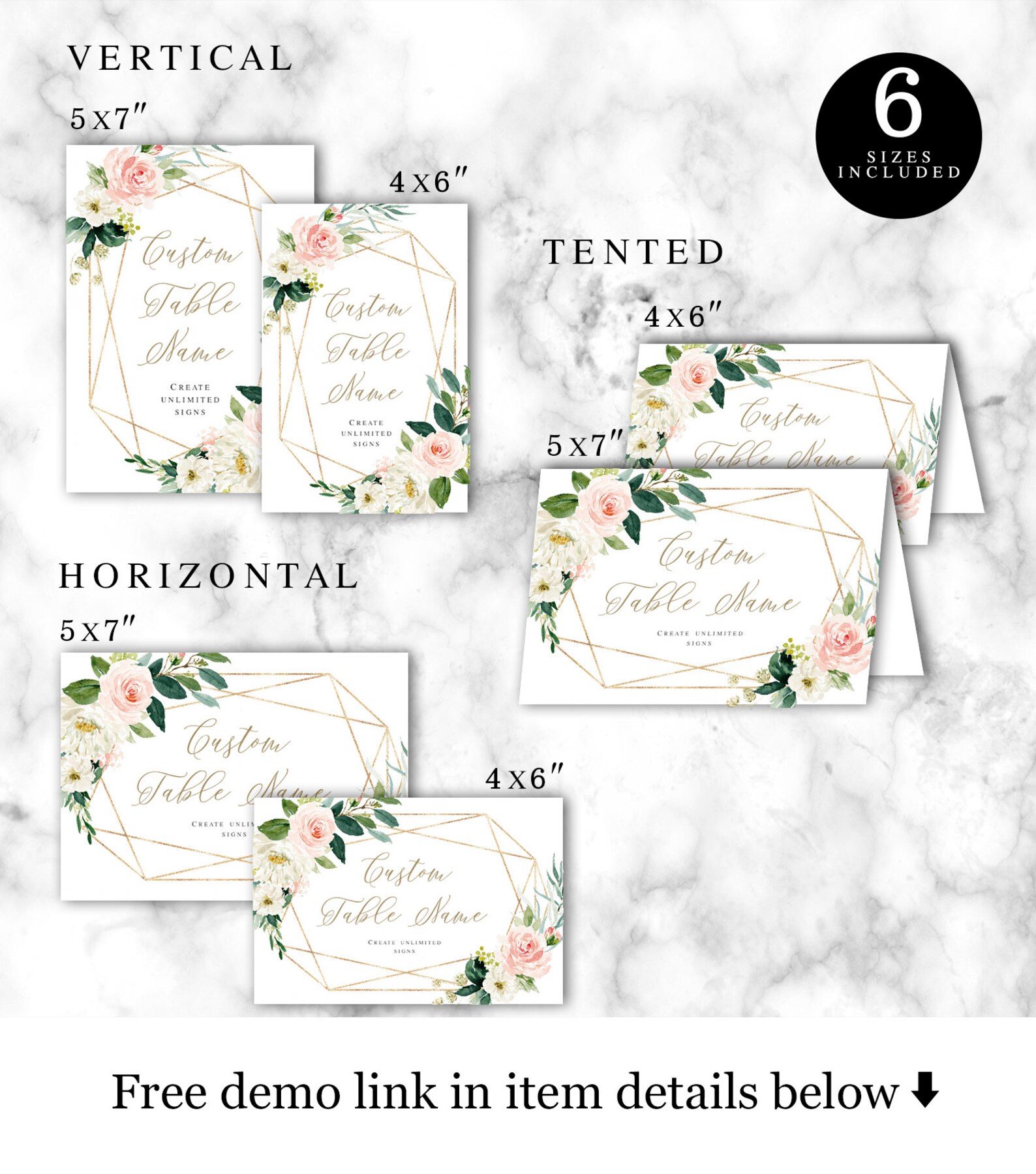 Custom Table Names Unlimited DIY Sign Template Templett | Etsy