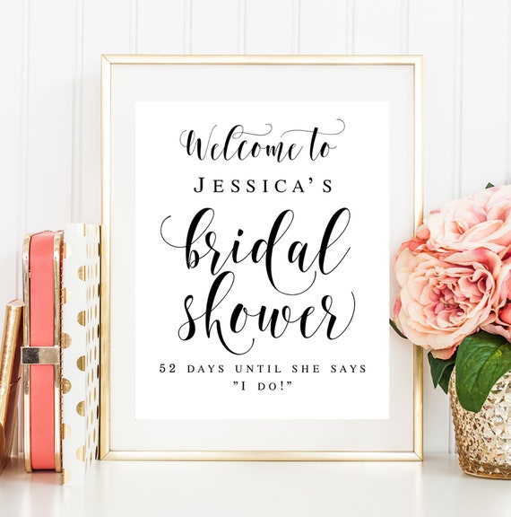Digital Download Bridal Shower Decorations Bridal Shower Welcome Sign EUCALYTPUS Greenery Bridal Shower Bridal Shower Sign