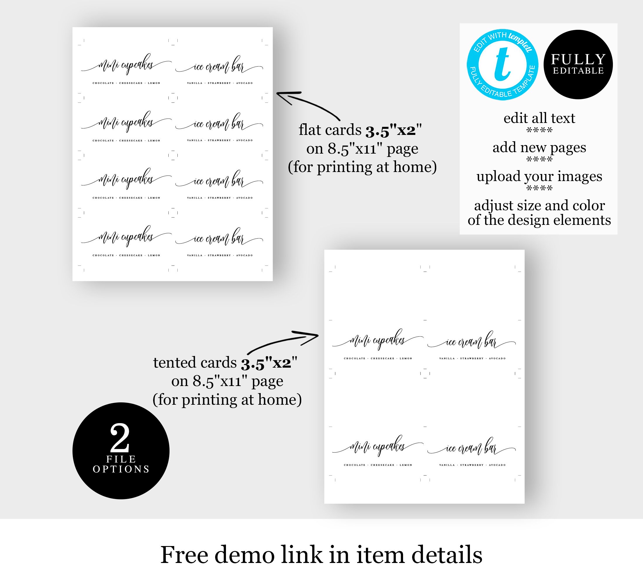 Food Label for Buffet Printable Card Template Wedding Food Etsy