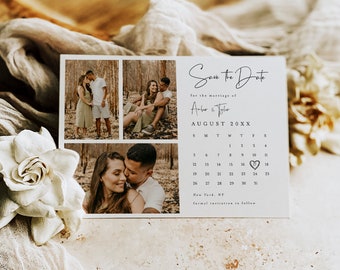 Save the date photo template Instant download Wedding save the date cards Photo save the date template Custom save the date Templett #f43