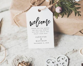 Welcome tags for wedding guests Wedding tag template Wedding favor tags template Wedding tags download Wedding tag for welcome bags #vm91