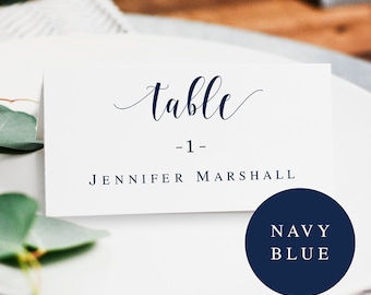 Navy editable placecards Navy place cards template Navy blue wedding place cards Wedding seating cards template Navy wedding template #vm23