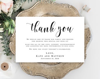 Wedding thank you letters instant download Editable templates Printable thank you templates Editable thank you cards Rustic thank you #vm31
