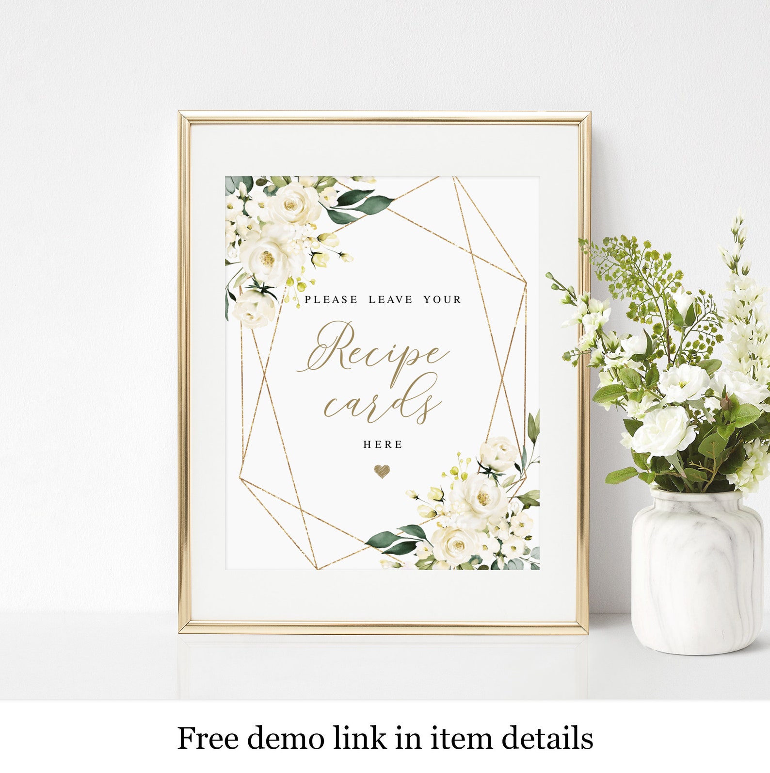 Place Recipe Card Here Sign Bridal Shower Sign Template Etsy