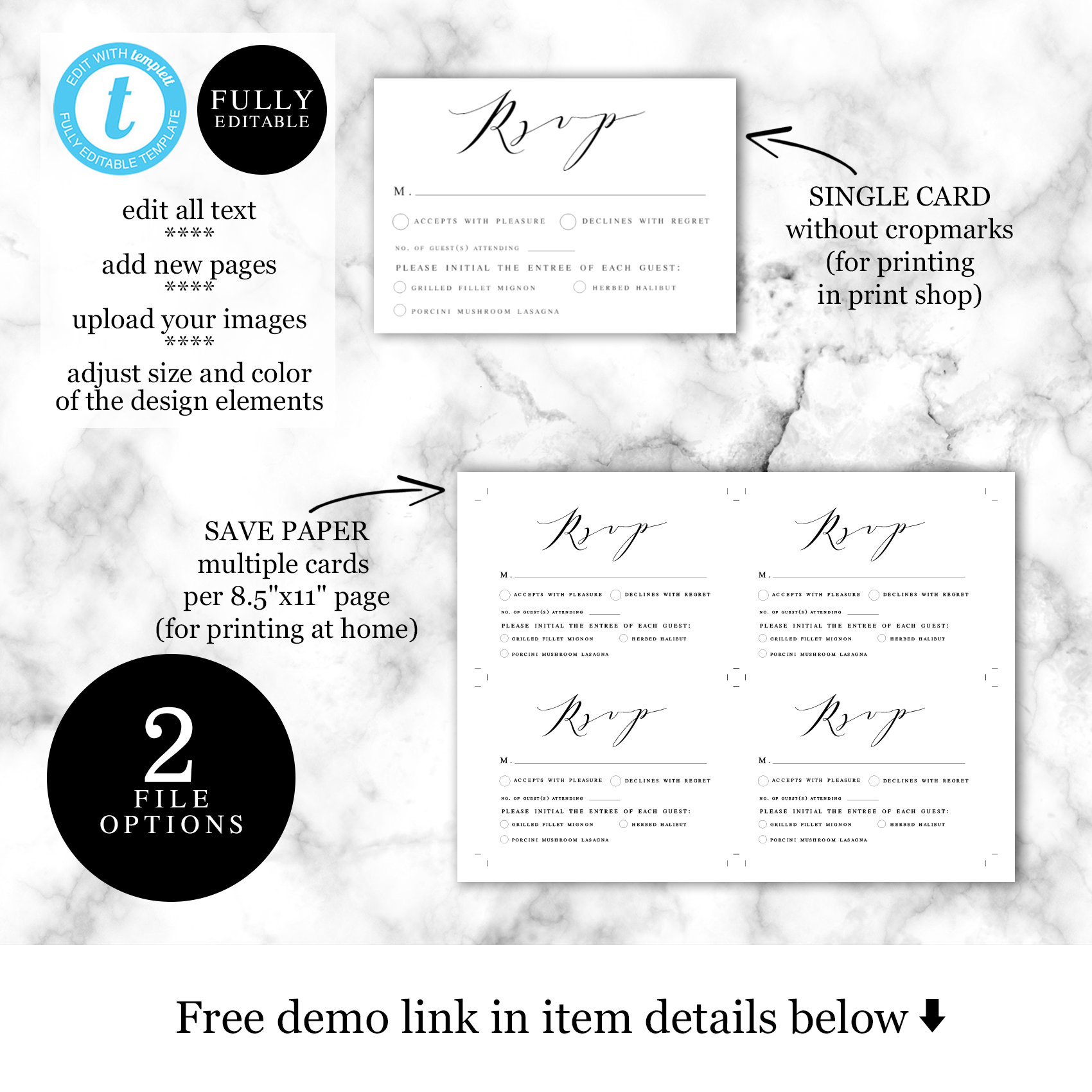 Printable Wedding Invitation Suite 100% Editable Template DIY | Etsy