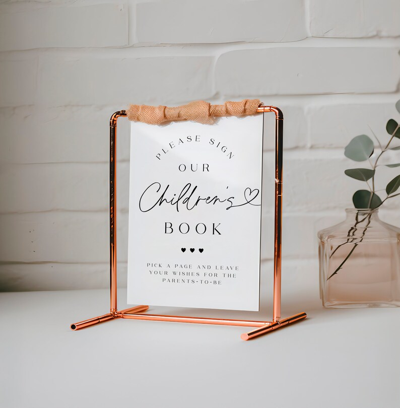 Please Sign Our Childrens Book Sign, Storybook Baby Shower Guest Book ...