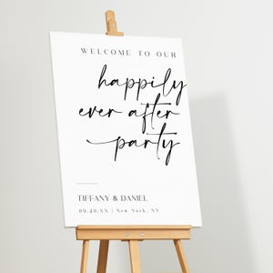 Printed & Shipped Wedding Welcome Sign Happily Ever After Party Welcome Sign Reception Welcome Sign, Welcome To Our Happily Ever After Party