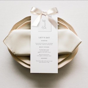 Wedding Menu Card, Place Setting Cards Digital Download, Menu Place Setting For Wedding, Menu Card Template, Placement Cards #vmt710