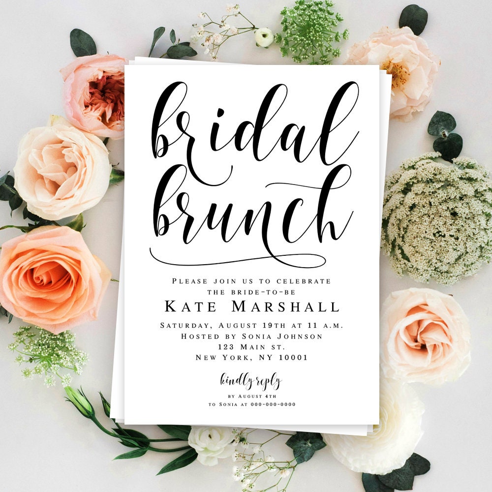 Bridal brunch invitation template download Editable invitation | Etsy