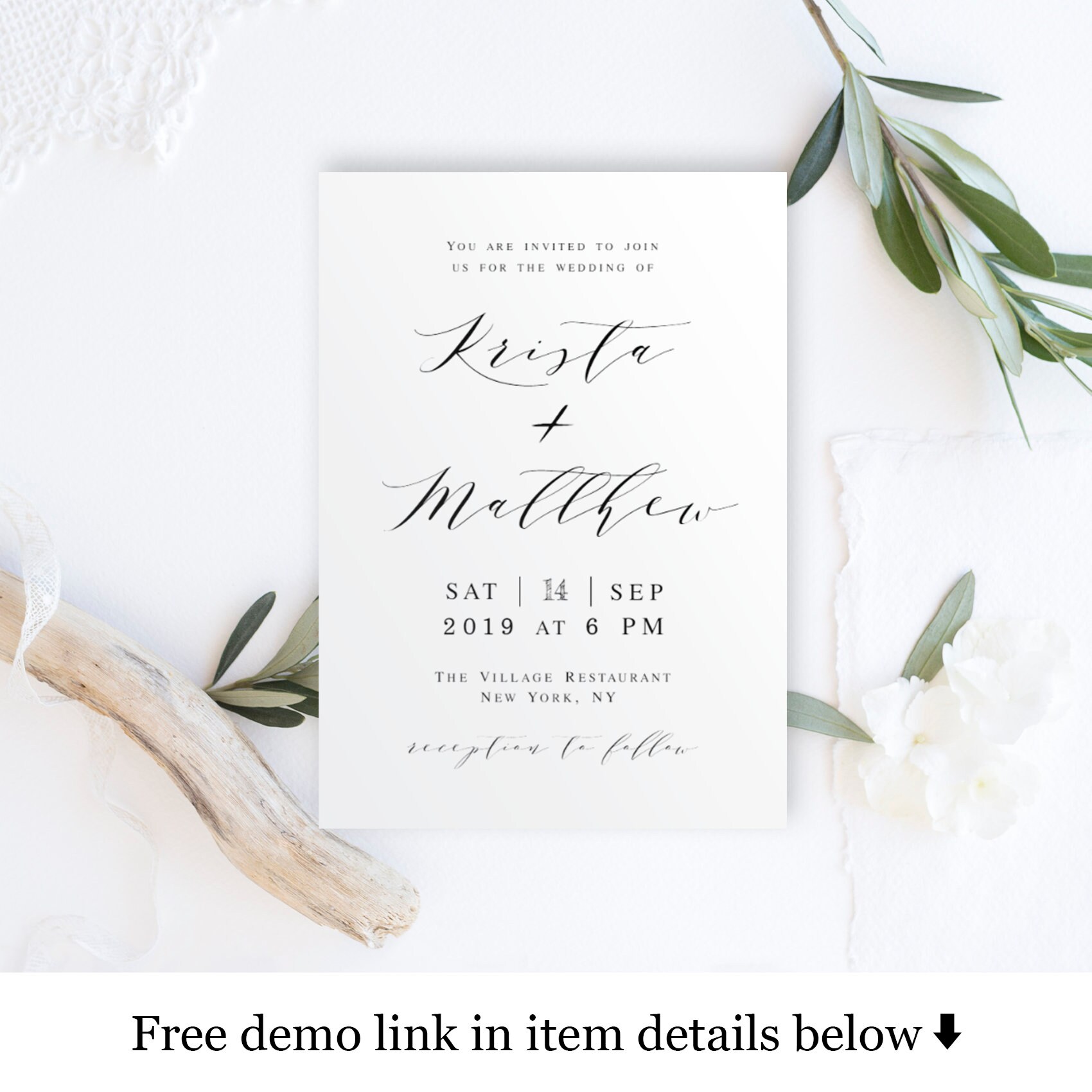 Printable Wedding Invitation Suite 100% Editable Template DIY | Etsy