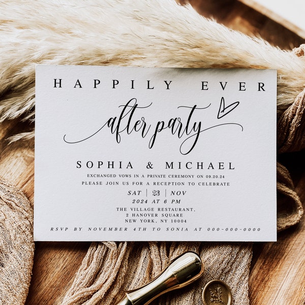 Reception party invitation template Wedding reception invitation Editable invitation template Rustic wedding reception decorations #f27