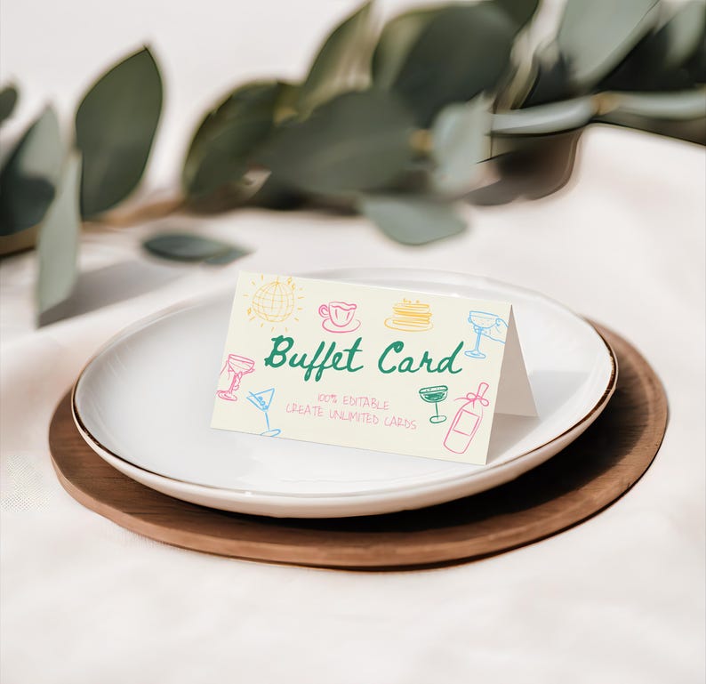 Editable Food Label Cards: Wedding Buffet Tags (digital Download) - Etsy