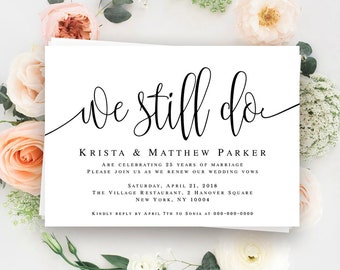 We still do invitation Wedding invitation pdf Editable template Wedding vow renewal Invitation printable pdf Wedding calligraphy card #vm41