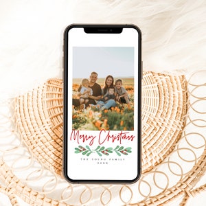 Modelo de cartão de Feliz Natal, eletrônico, Boas Festas, adicione sua própria foto, telefone, digital, imagem, texto totalmente editável, faça você mesmo personalizado #c41