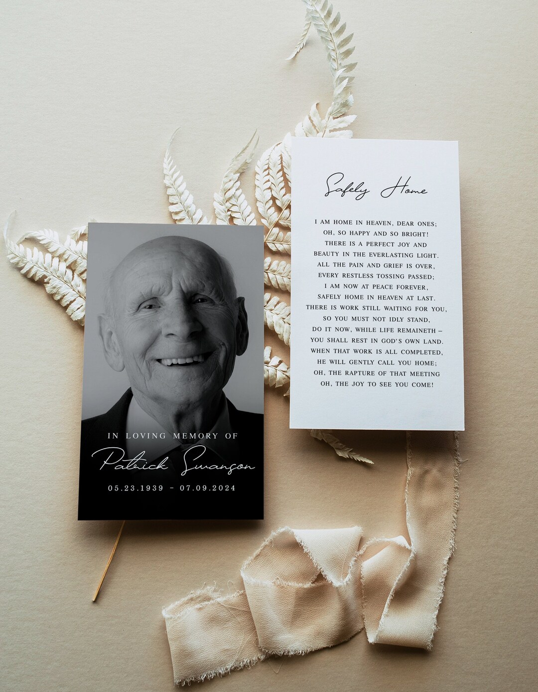 Templett Memorial Prayer Card Template, in Loving Memory Card, Catholic Mass Cards, Celebration