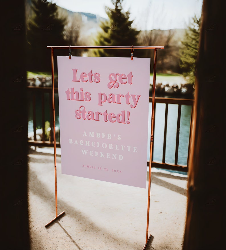 Bachelorette Weekend Welcome Sign Template, Edit With Templett, Instant Download, Welcome To Bachelorette Party Sign Template, Poster f42 image 2