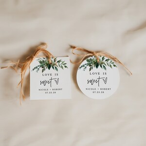 Love is Sweet Favor Label Template, Circle Gift Tags, Round Stickers ...