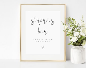 Smore Bar Station Sign Template, Try Before You Buy, Roast A Marshmallow And Party S'More, Wedding, 100% Editable Text, Baby Shower DIY #f35