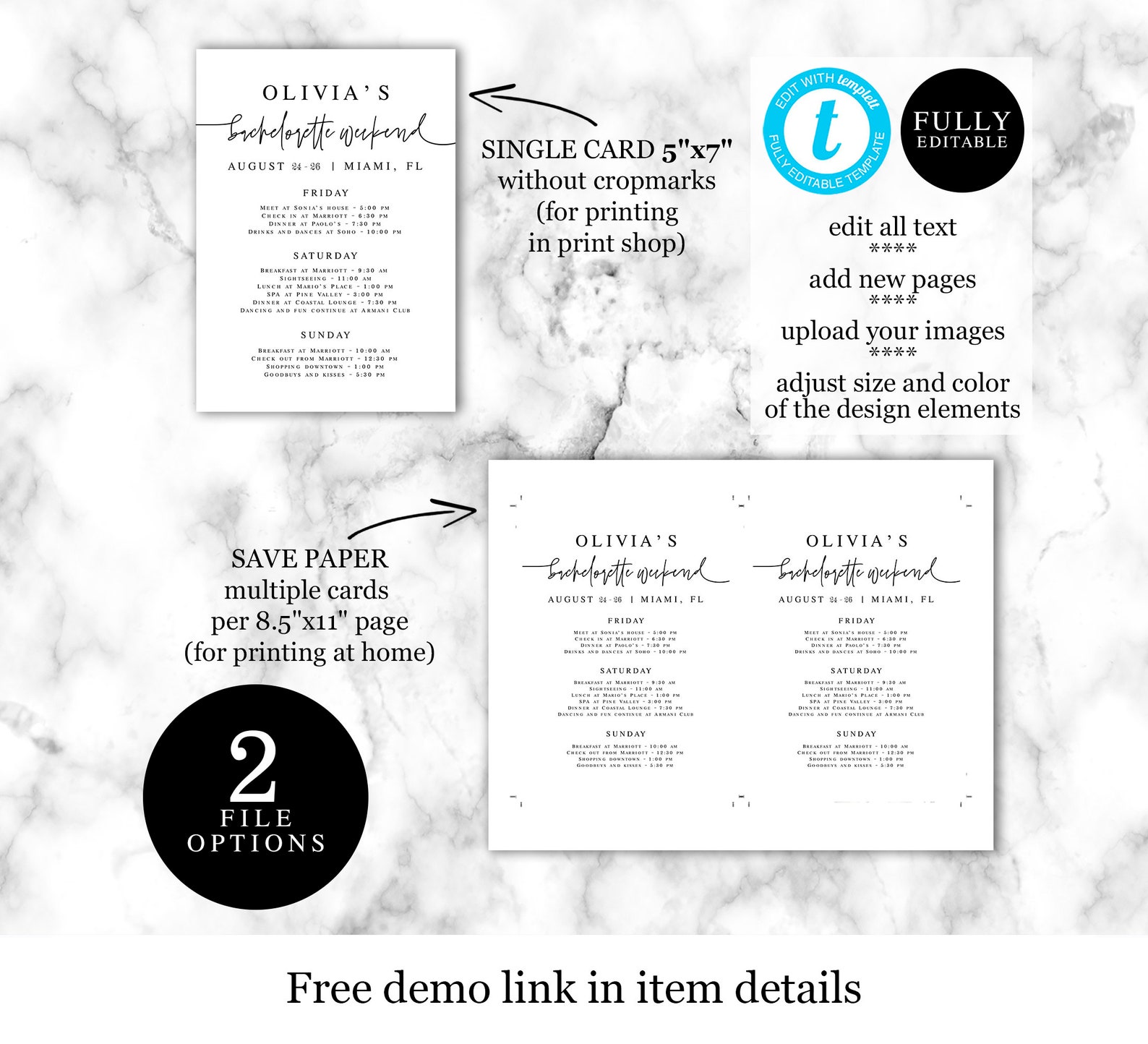 Bachelorette Weekend Template Customizable Try Before You - Etsy