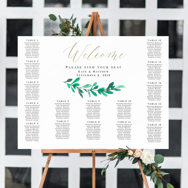 Seating Chart Template Etsy