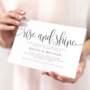 Rise and shine brunch invitations Post wedding brunch invitation Editable invitation template Printable invitation template Download #vmt610