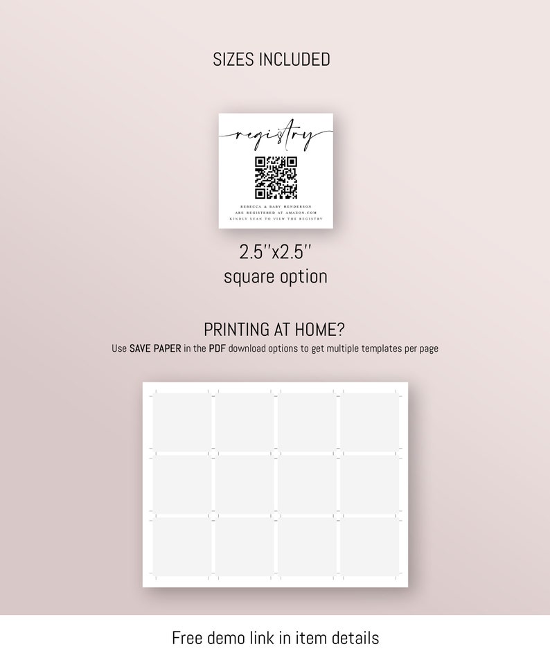 Registry card inserts Gift registry card template Wedding enclosure card template Invitation enclosure Gift registry card Printables f41 image 3