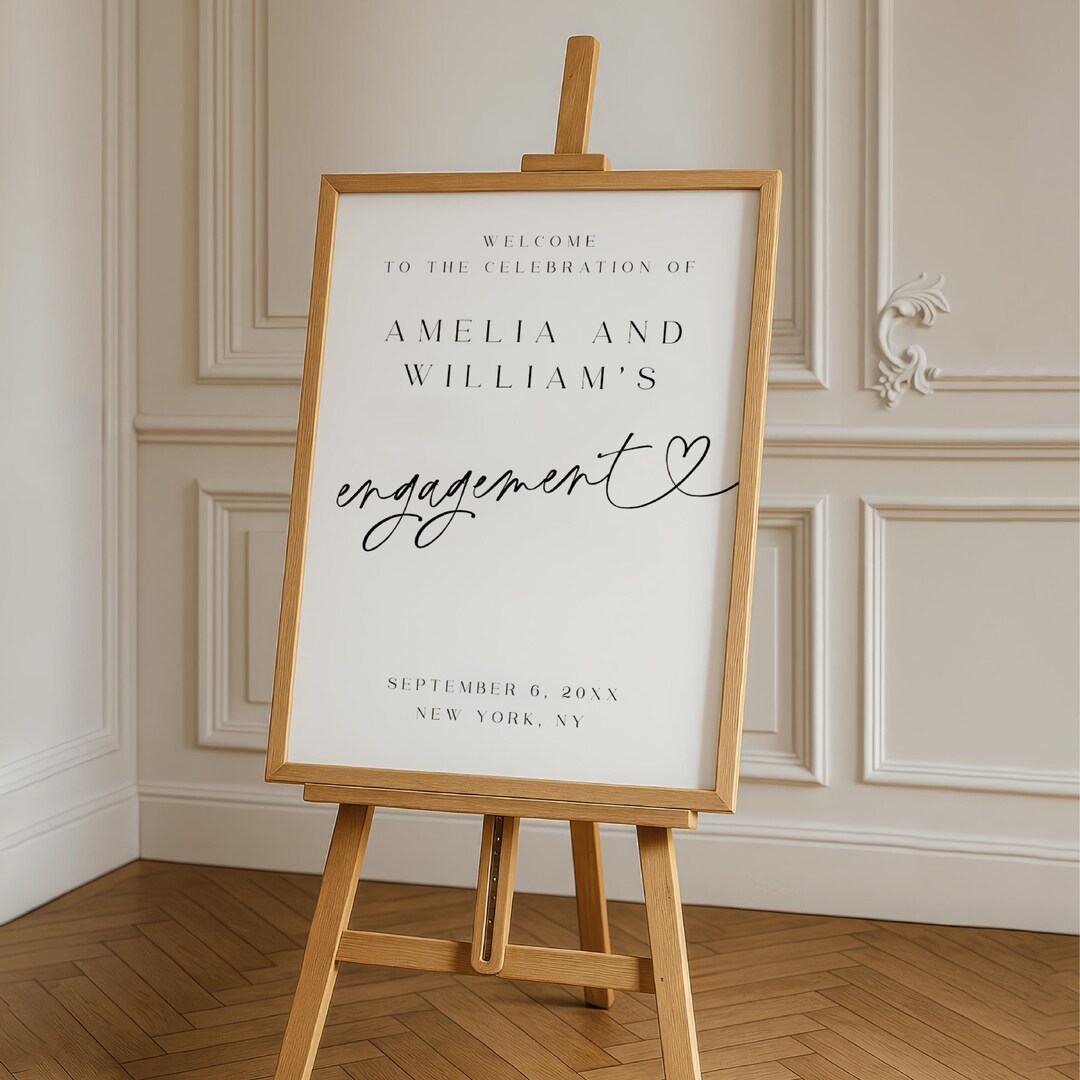 Welcome Partners. Sign Engagement Party Welcome Sign: Customizable Printable (18x24, 24x36 ...