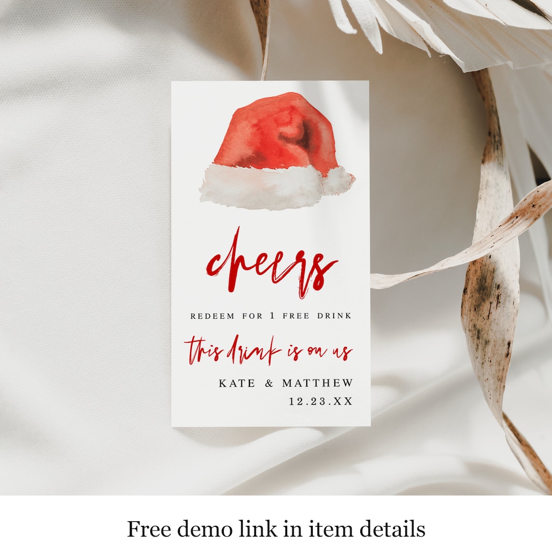 Christmas Drink Tickets Template Try Before You Buy Digital Download Christmas Drink Tickets Template Try Before You Buy Digital Download