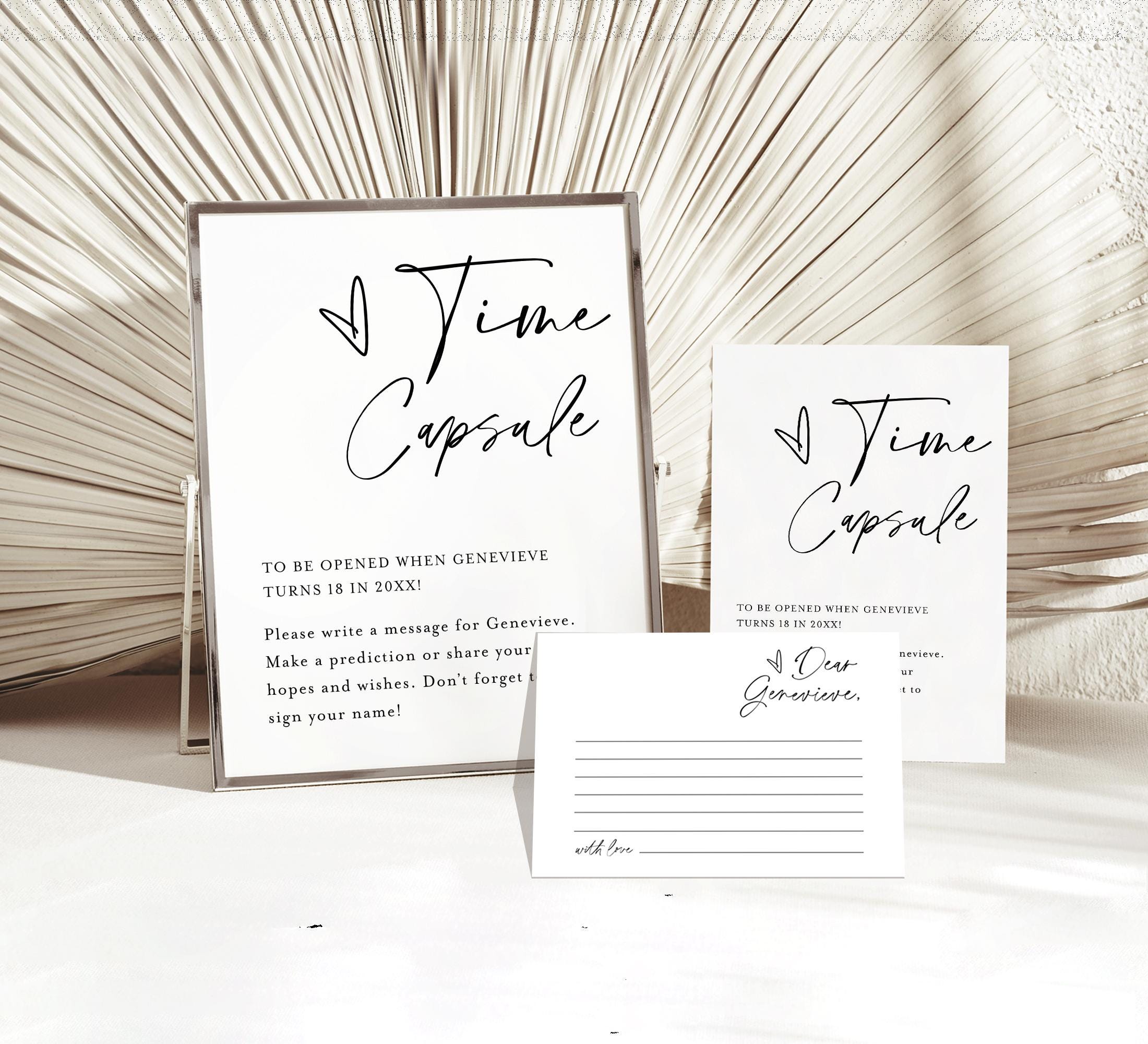 Time Capsule Template, Time Capsule Baby Shower Sign, Printable ...