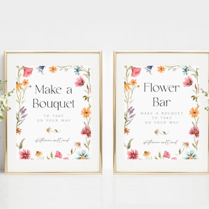 Flower Bar Sign, Printable Flower Bar Sign, Build Your Bouquet, Wedding Flower Favors, Bridal Flower Bar Decor, Baby Shower Bouquet Bar #c82