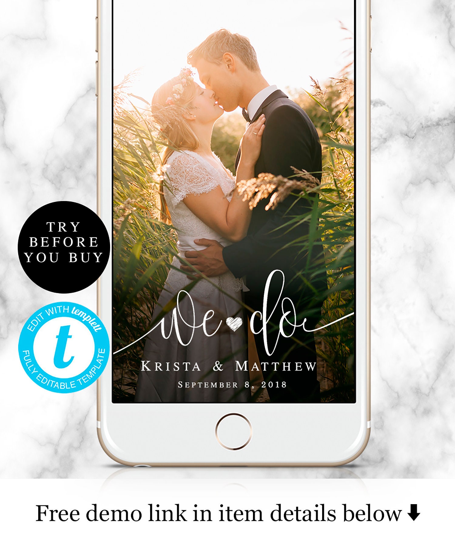 We do filter Wedding filter instant download Wedding geofilter Etsy