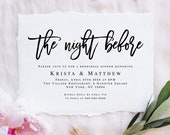 The night before invitation Rehearsal dinner invitation template Pre wedding party invitation Editable invitation Printable templates #vm91