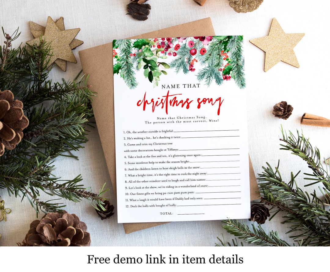 Name That Christmas Song Game Template Holiday Christmas - Etsy