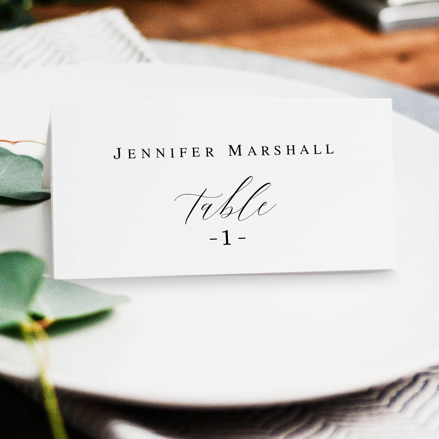 Wedding Name Cards Template Rustic Wedding Table Card Template Etsy