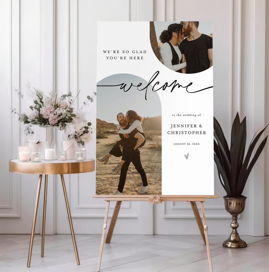 Half Arch Welcome Sign Template, Fully Editable Printable, Wedding ...