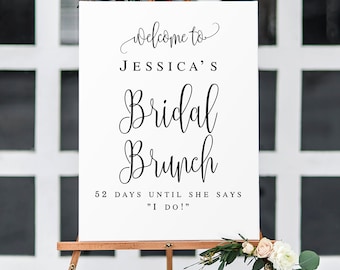 Welcome to bridal brunch sign Editable template pdf Bohemian shower welcome sign Winter bridal shower decorations Rustic bridal brunch decor