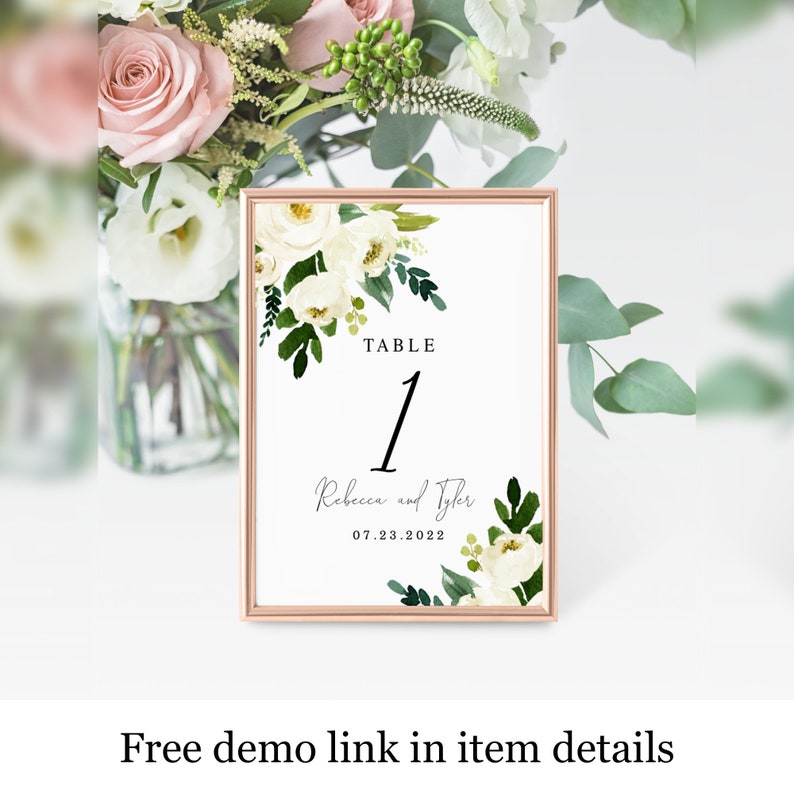 Printable Table Numbers Template Instant Download Templett Etsy
